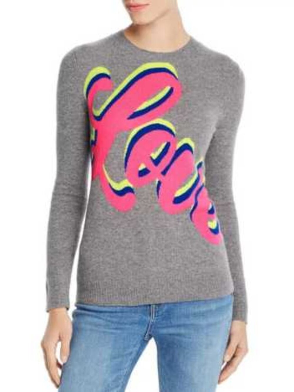Aqua Grey Cashmere Love Sweater